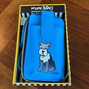NWT MARC TETRO SCHNAUZER DOG CROSSBODY PHONE WALLET